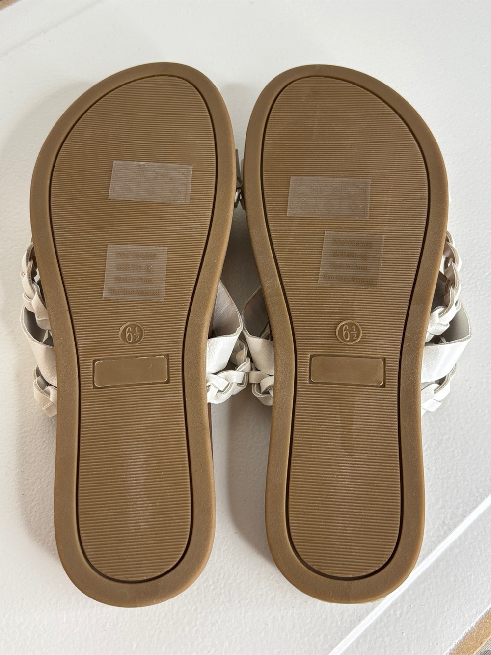 Journee Collection Colette White Braided-Strap Slide Sandals 6.5W - Picture 9 of 11
